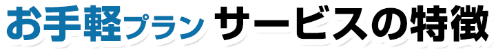 お手軽プラン サービスの特徴